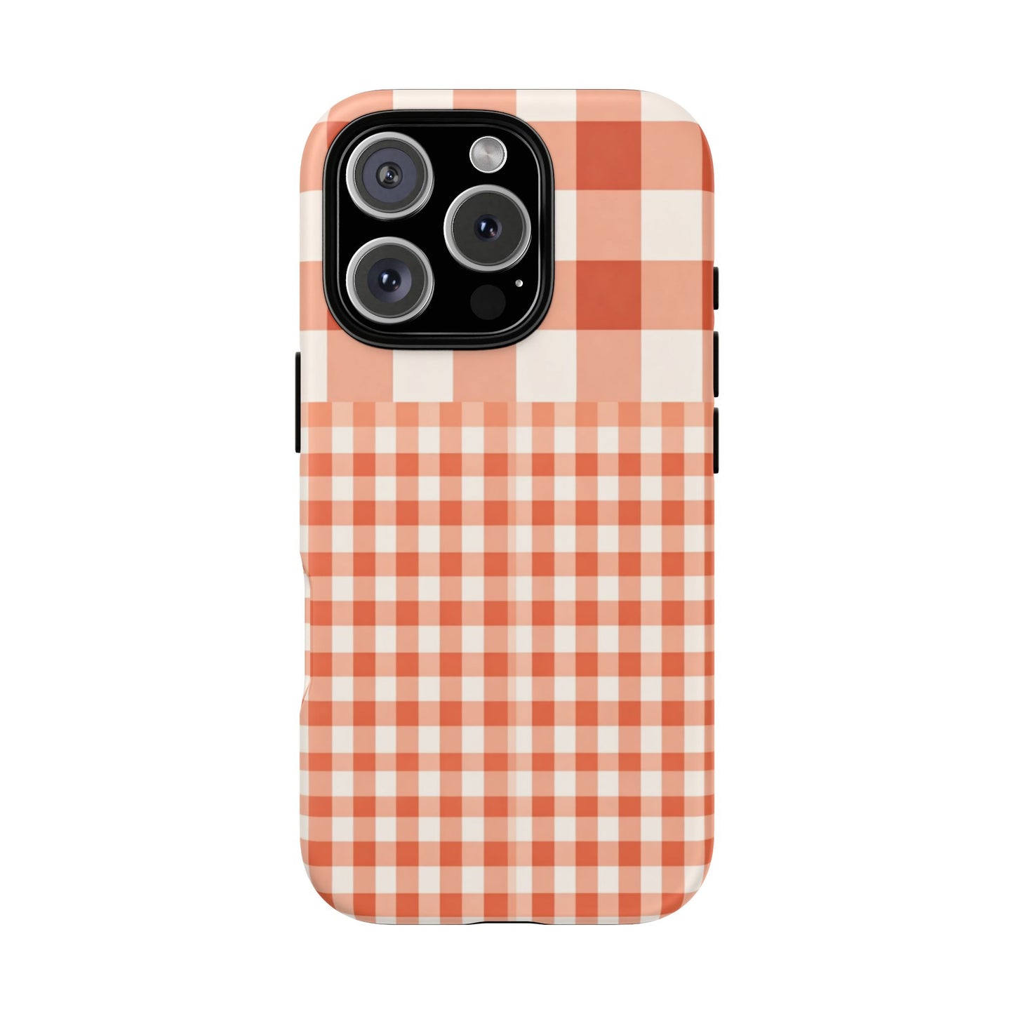 Buffalo Check Tough Phone Case — Orange Gingham Protective Cover