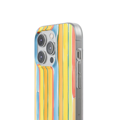 Watercolor Stripe Phone Case — Bright Pastel Vertical Stripes Protective Flexi Case