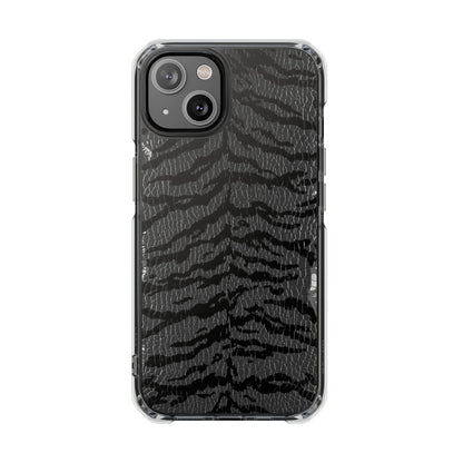 Clear Magnetic Impact Phone Case — Black Tiger Stripe