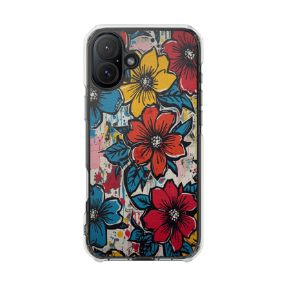 Clear Magnetic Phone Case — Colorful Floral Impact Protection