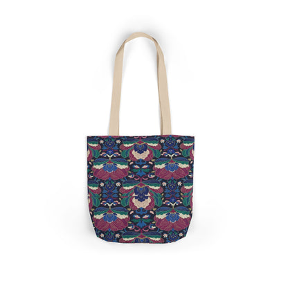 Floral Kaleidoscope Canvas Tote Bag — Colorful Patterned Market Tote