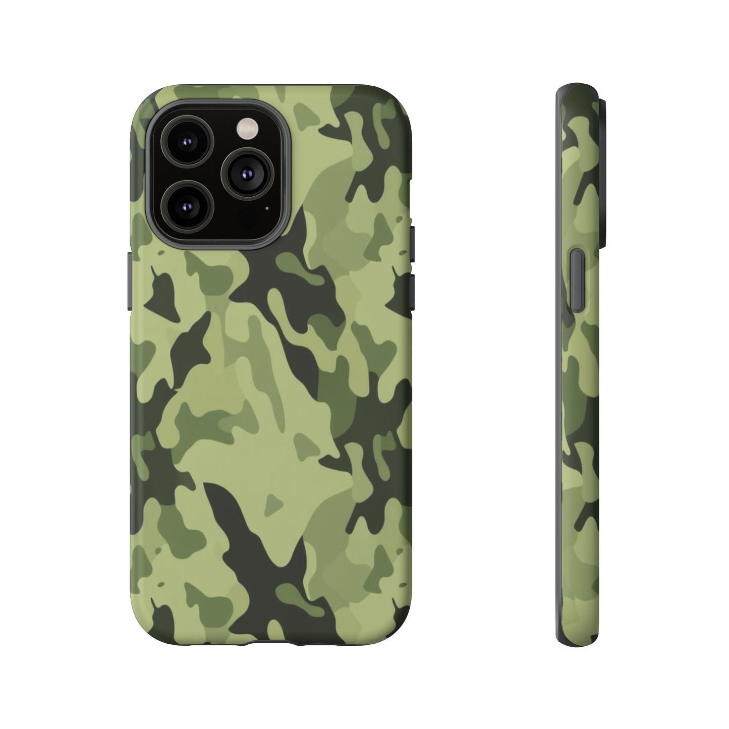 Camo Tough Phone Case — Military Green Protective iPhone Cover
