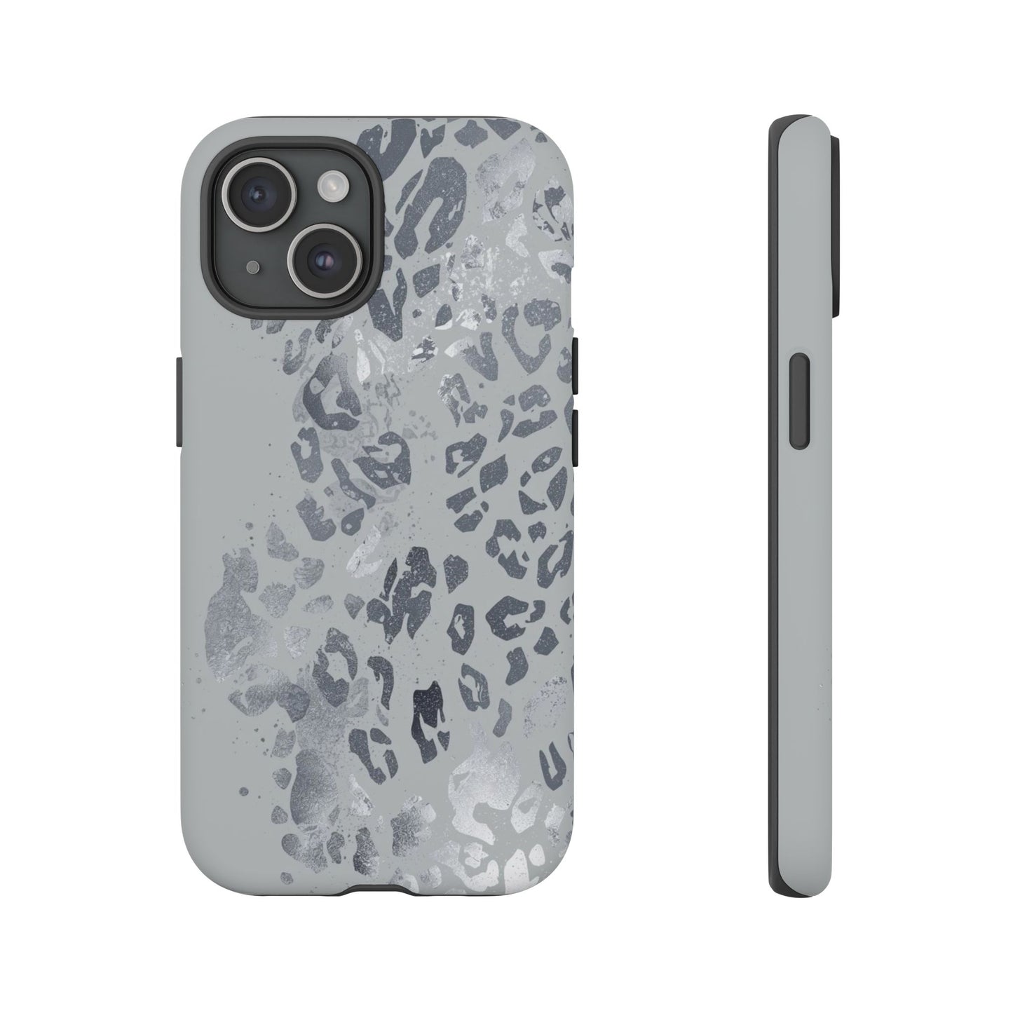 Gray Leopard Print Tough Phone Case