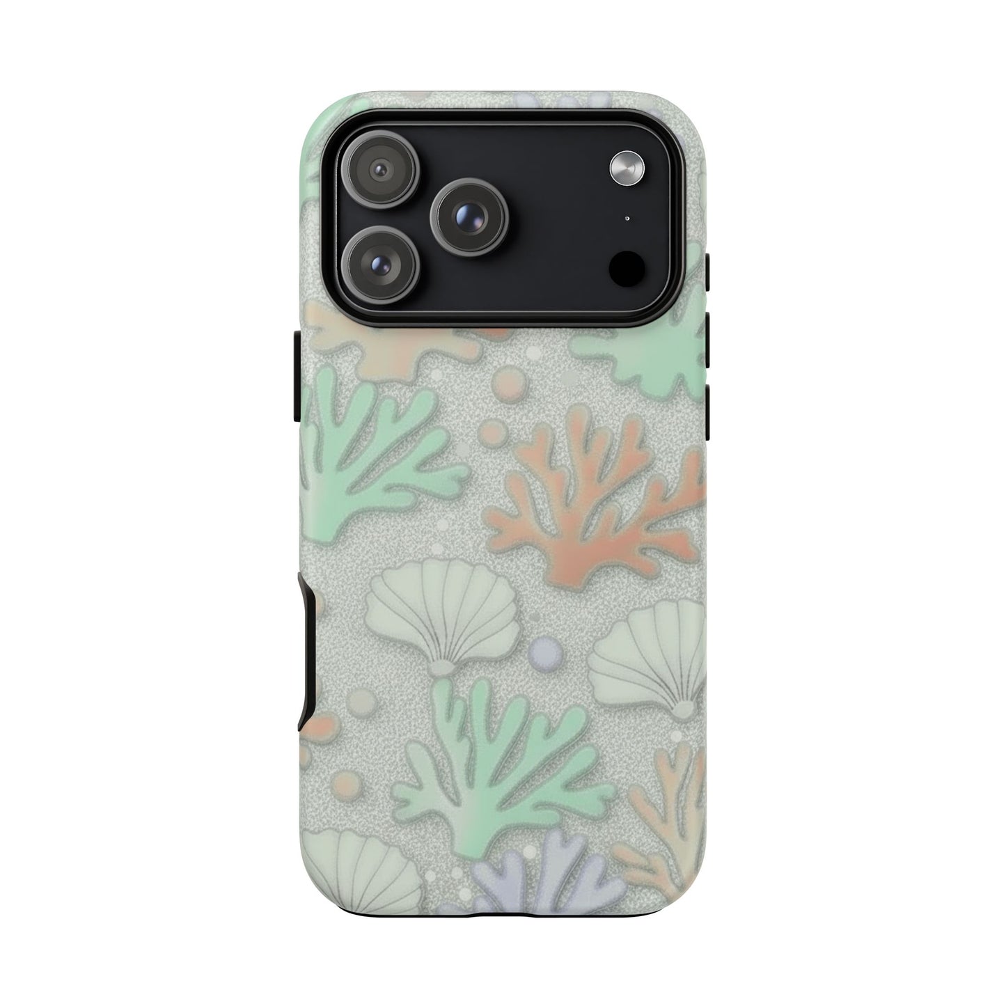 Pastel Coral Reef Tough Phone Case – Sea Shell & Coral Pattern Durable Protector