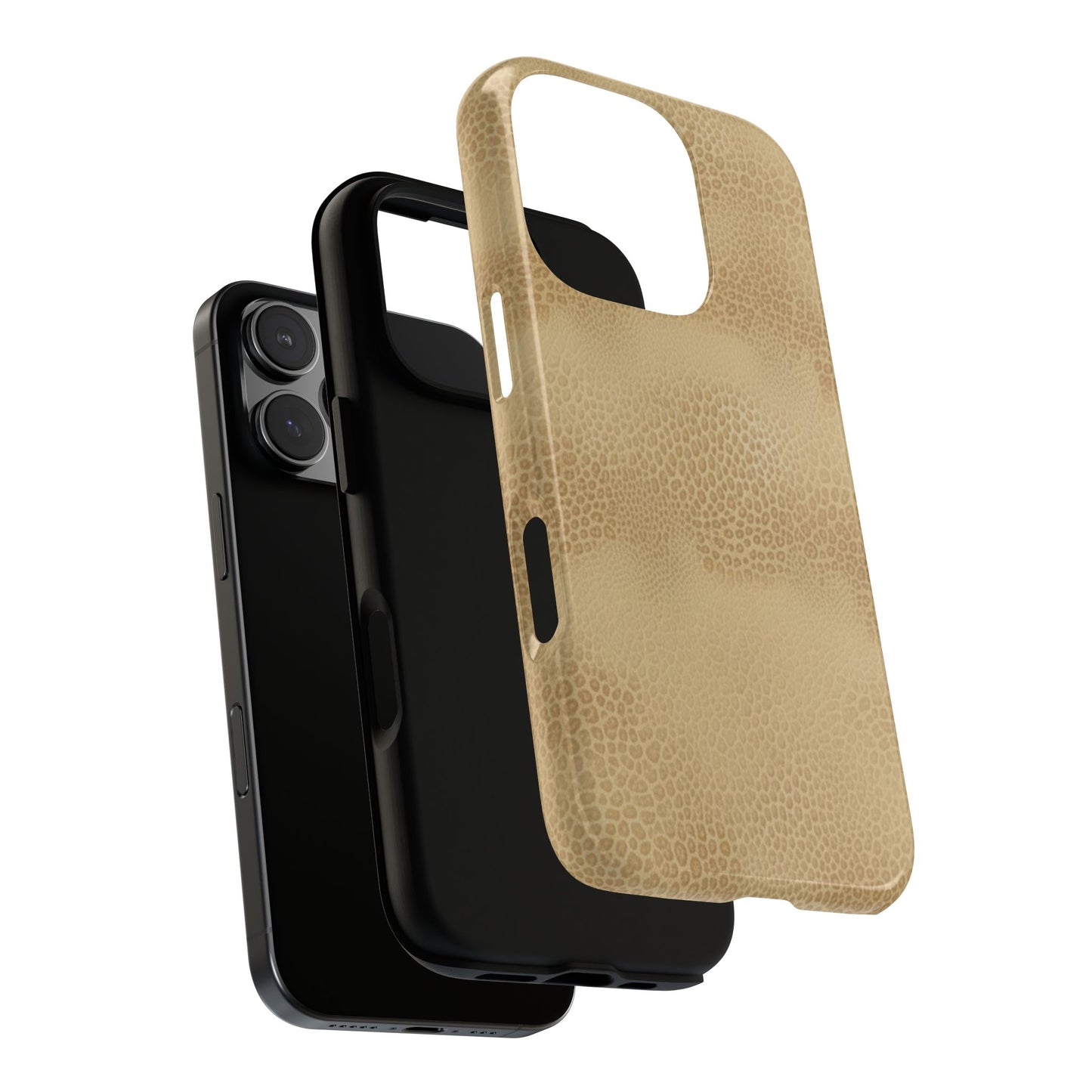 Tan Distressed Leather Texture Phone Case — Rugged Protective iPhone Cover