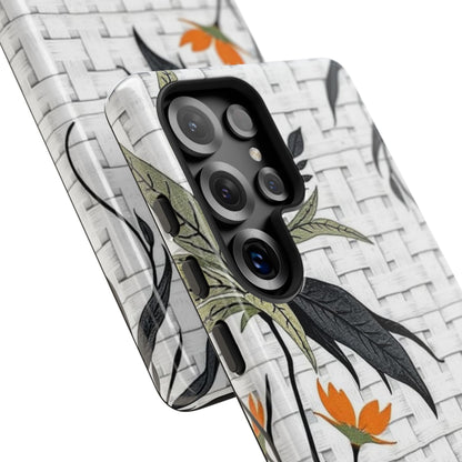 Floral Woven Tough Phone Case — Protective Botanical iPhone Cover