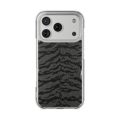 Clear Magnetic Impact Phone Case — Black Tiger Stripe