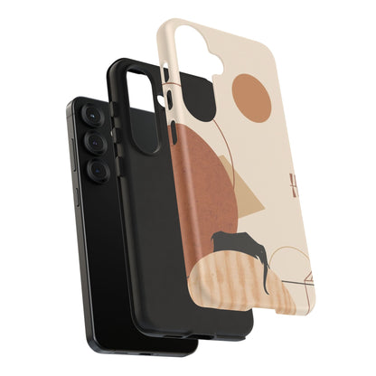 Abstract Earth Tones Phone Case — Minimal Geometric Design