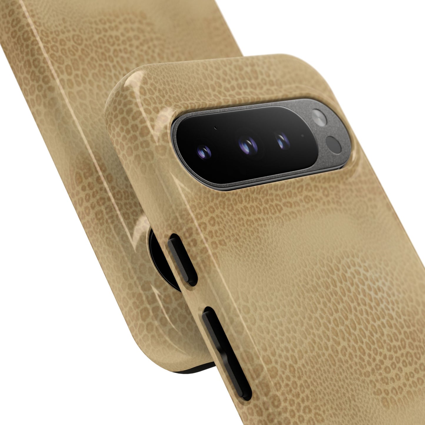 Tan Distressed Leather Texture Phone Case — Rugged Protective iPhone Cover