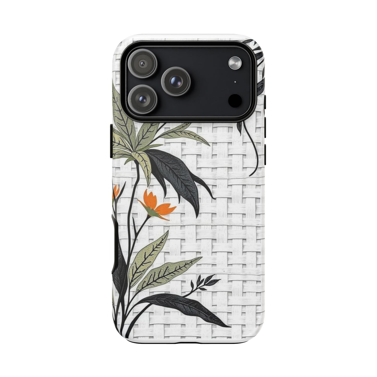 Floral Woven Tough Phone Case — Protective Botanical iPhone Cover