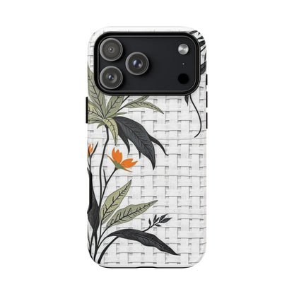 Floral Woven Tough Phone Case — Protective Botanical iPhone Cover