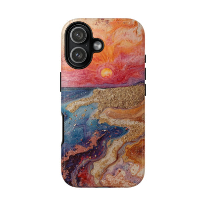 Sunset Coast Phone Case — Colorful Abstract Beach Art Tough Case