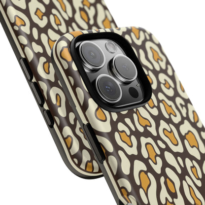 Leopard Print Tough Phone Case — Durable Protective iPhone Cover
