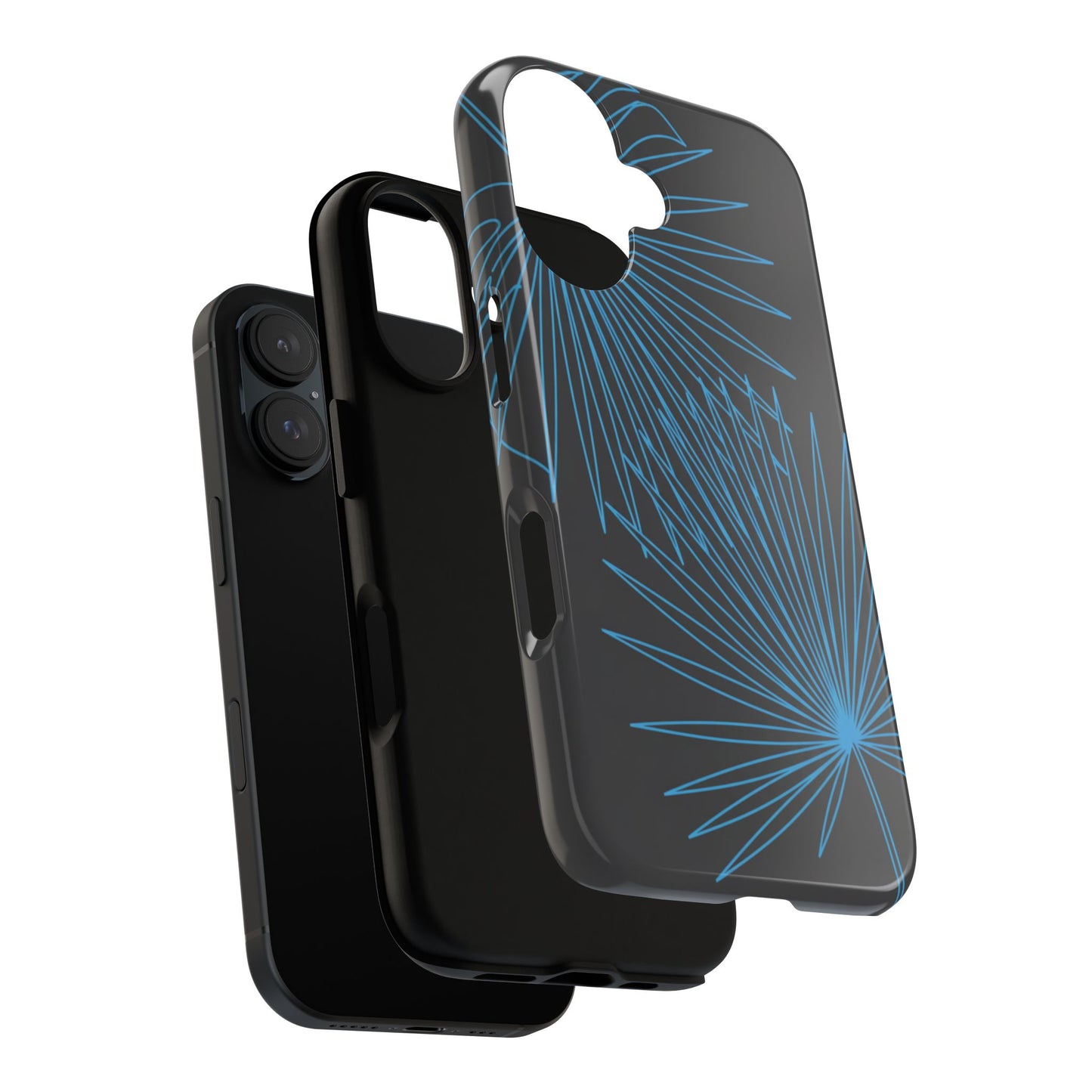 Blue Dandelion Burst Tough Phone Case — Protective Floral iPhone Cover
