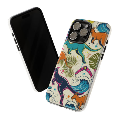 Tough Cases — Colorful Surfing Kangaroo Phone Case