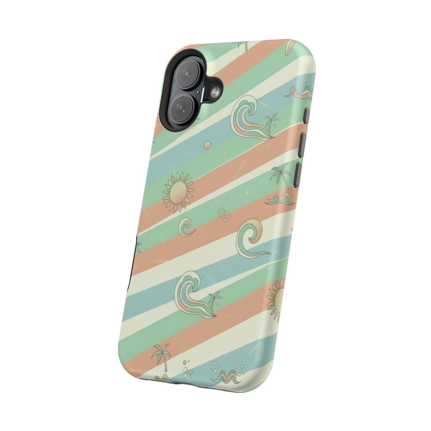 Magnetic Impact-Resistant Phone Case — Retro Surf Stripes
