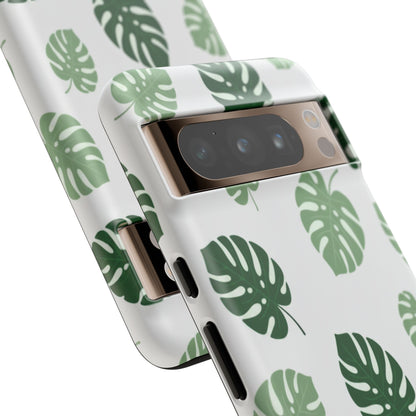 Monstera Leaf Phone Case — Tropical Green Pattern Tough Case