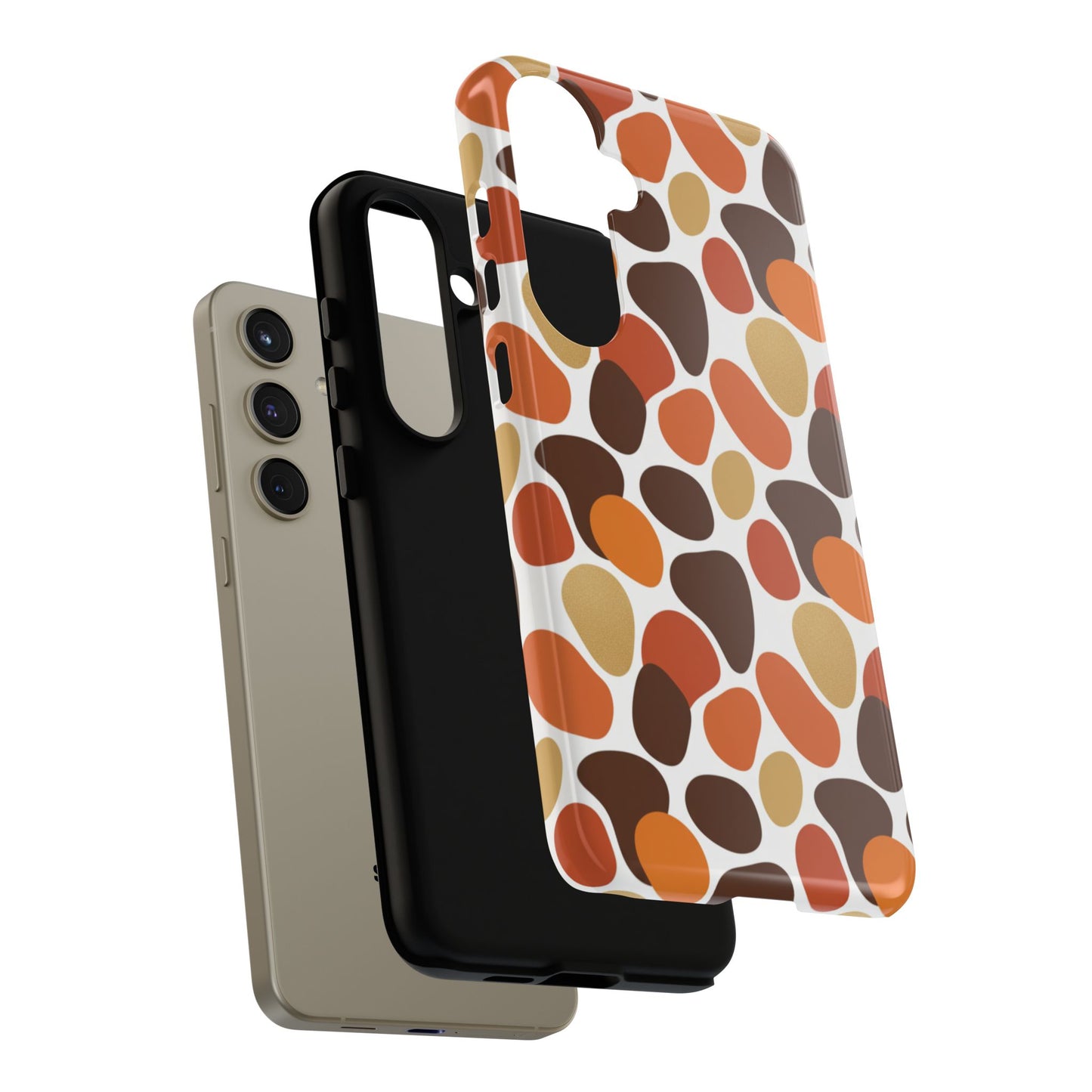 Phone Case — Retro Pebble Pattern in Warm Autumn Colors