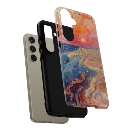 Sunset Coast Phone Case — Colorful Abstract Beach Art Tough Case
