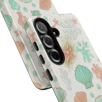 Seashell Coral Phone Case — Pastel Beach Shells Protective Tough Case