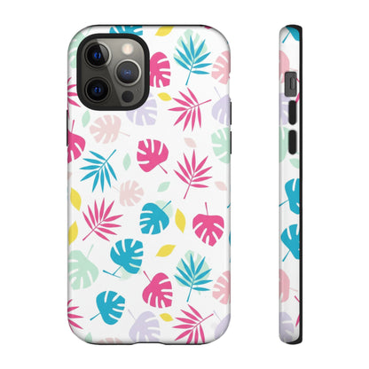 Tropical Leaf Phone Case — Colorful Pastel Monstera & Palm iPhone Case