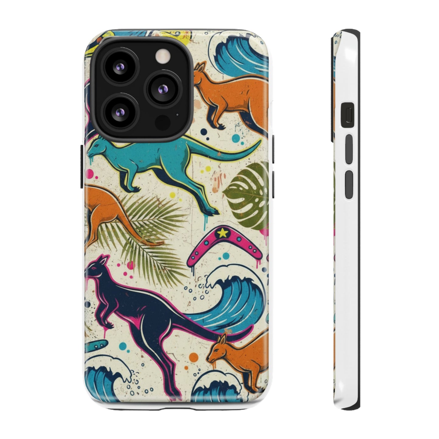 Tough Cases — Colorful Surfing Kangaroo Phone Case