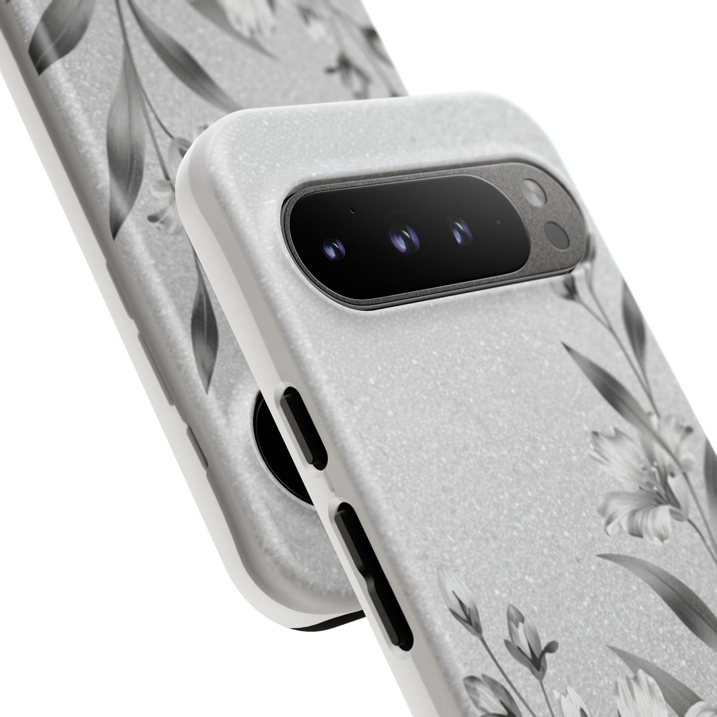 Floral Monochrome Phone Case — Elegant Black & White Lily Design
