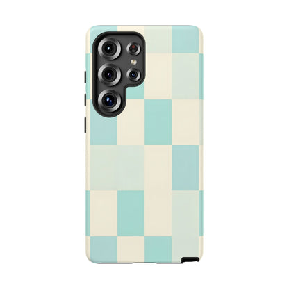 Pastel Checkerboard Tough Case – Mint & Cream Protective Phone Cover