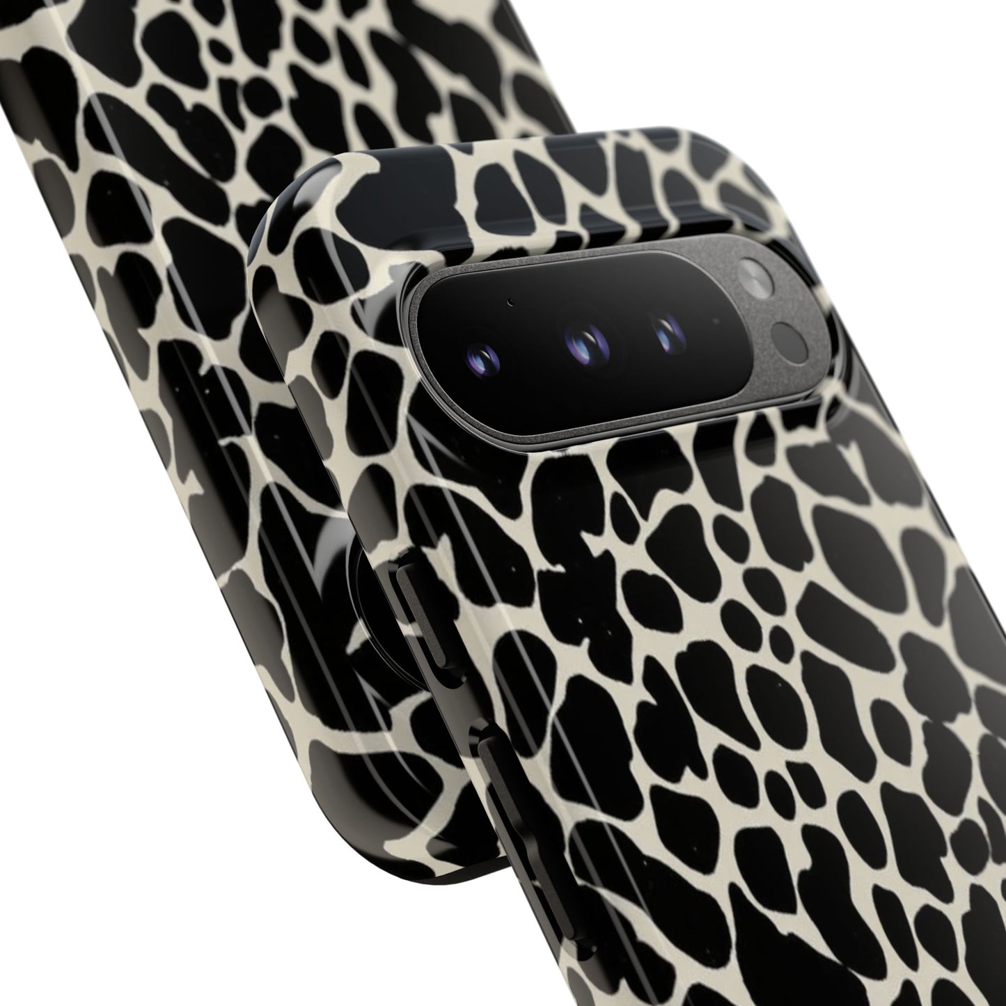 Black and White Cowhide Phone Case — Protective Tough Case