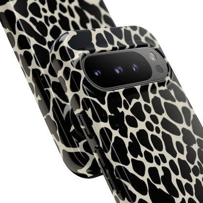 Black and White Cowhide Phone Case — Protective Tough Case