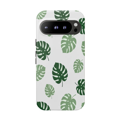 Monstera Leaf Phone Case — Tropical Green Pattern Tough Case