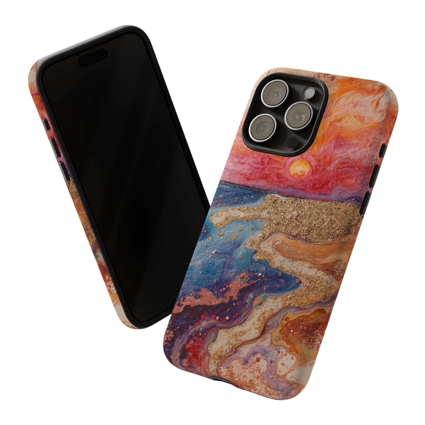 Sunset Coast Phone Case — Colorful Abstract Beach Art Tough Case