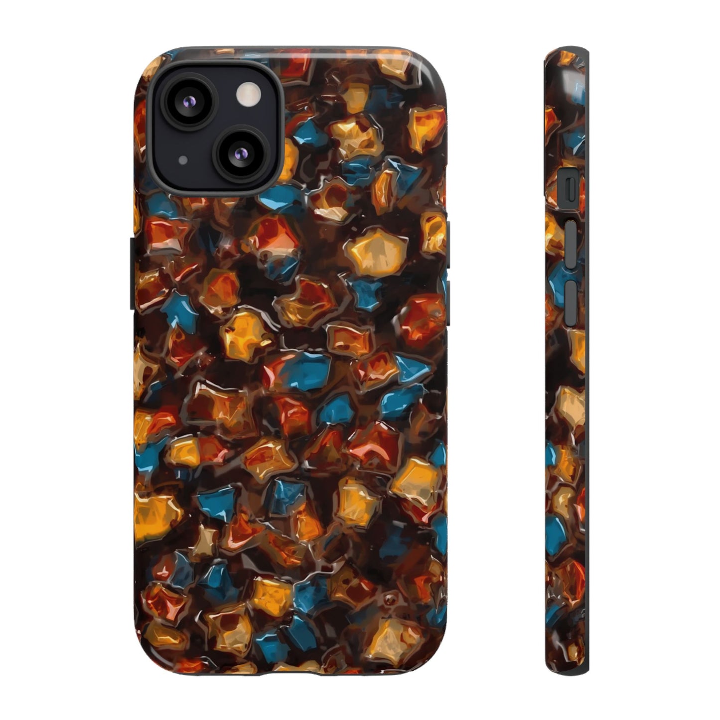 Phone Case - Amber Tortoiseshell Mosaic Protective Cover