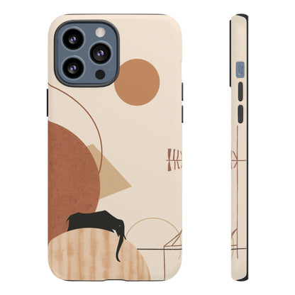 Abstract Earth Tones Phone Case — Minimal Geometric Design