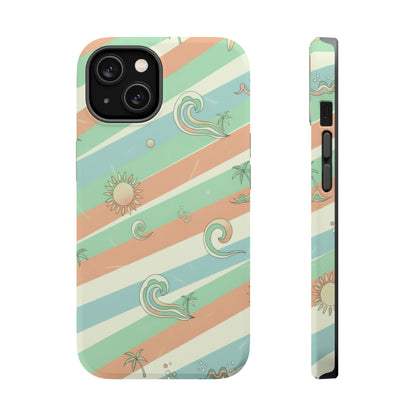 Magnetic Impact-Resistant Phone Case — Retro Surf Stripes