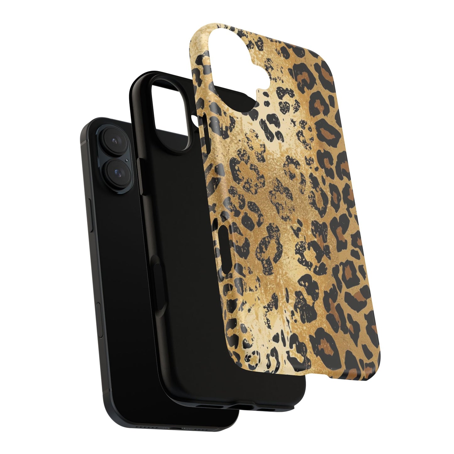 Leopard Print Tough Phone Case — Durable Protective iPhone Cover