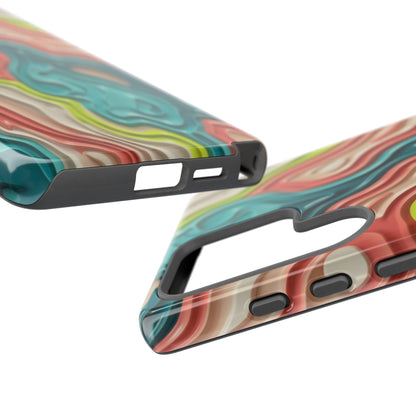 Abstract Contour Phone Case — Colorful Topographic Pattern Tough Case