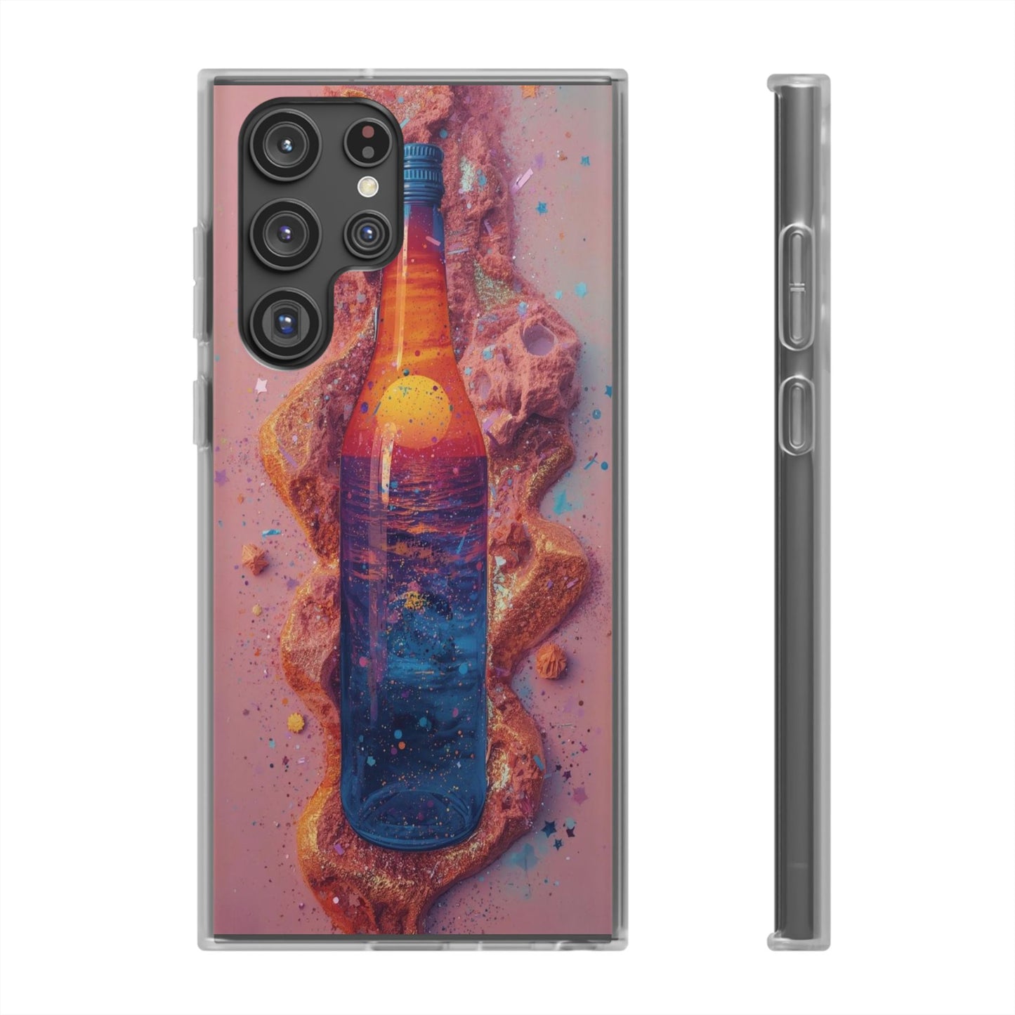 Phone Case — Surreal Sunset Bottle Art Flexible Protective Cover