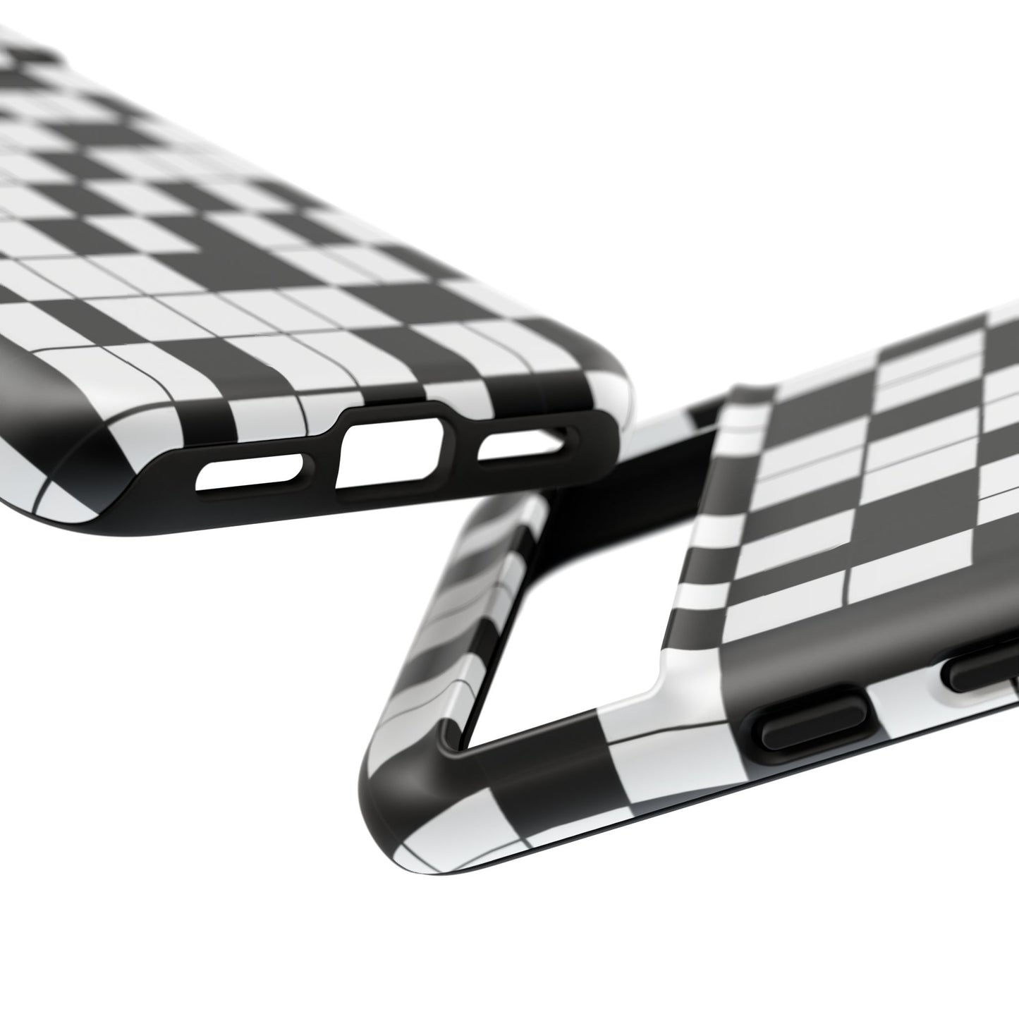 Crossword Grid Phone Case — Black & White Puzzle Pattern Tough Phone Cover