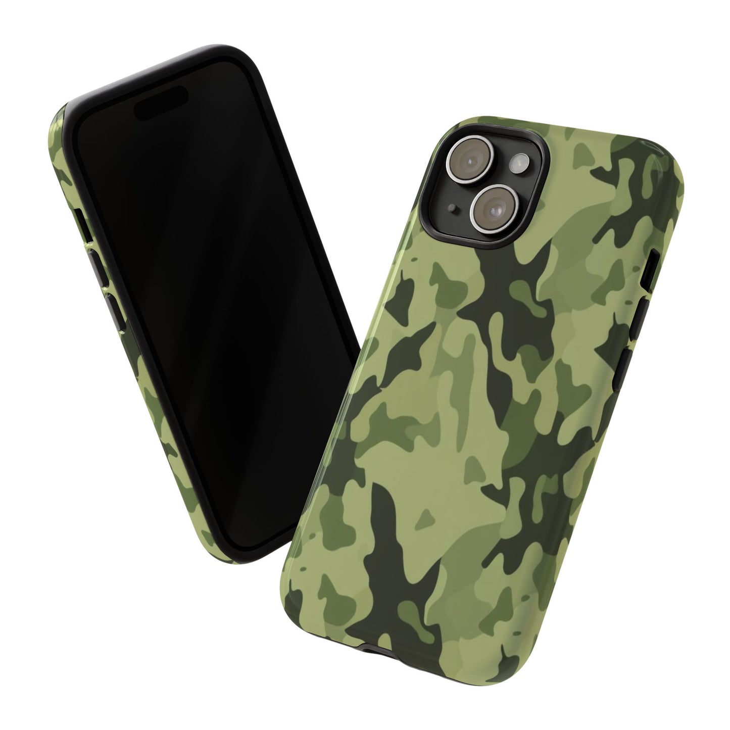 Camo Tough Phone Case — Military Green Protective iPhone Cover