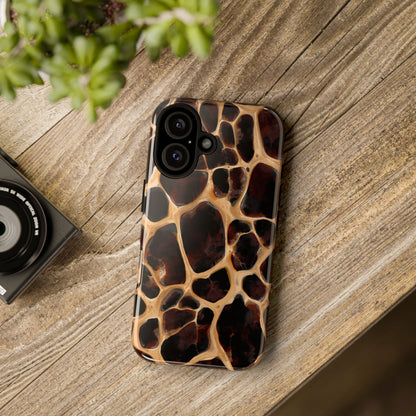 Phone Case — Brown Leather Dot Texture Rugged Protective Cover