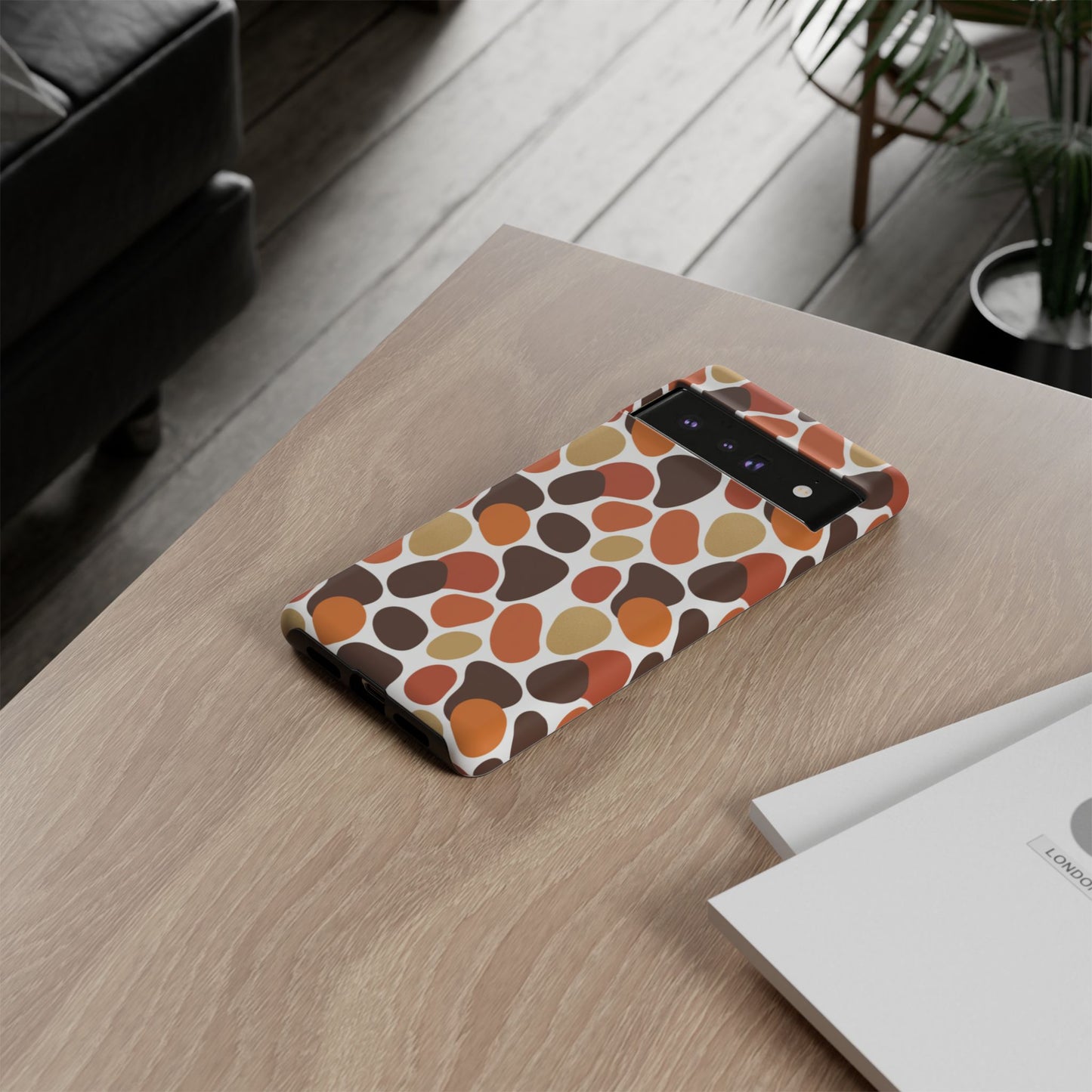 Phone Case — Retro Pebble Pattern in Warm Autumn Colors