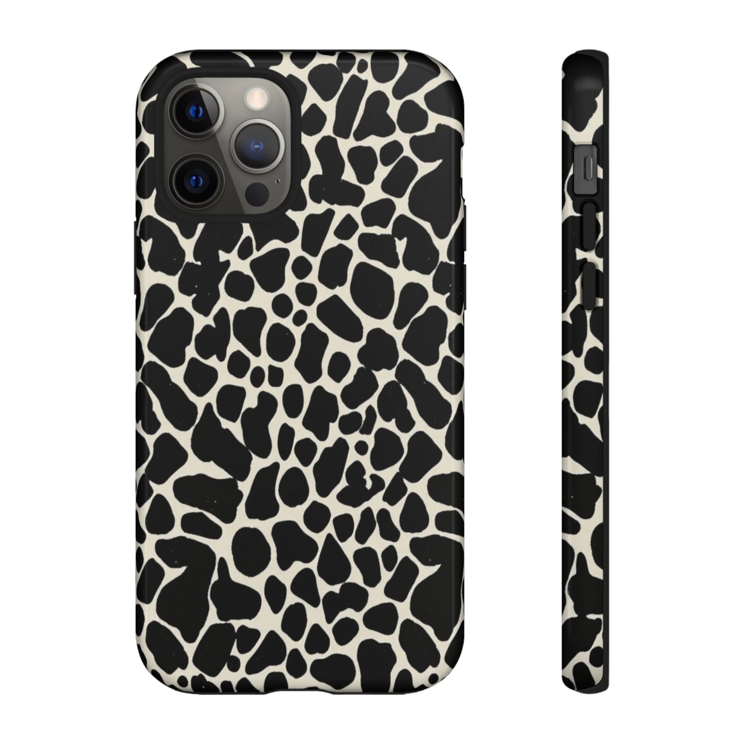 Black and White Cowhide Phone Case — Protective Tough Case