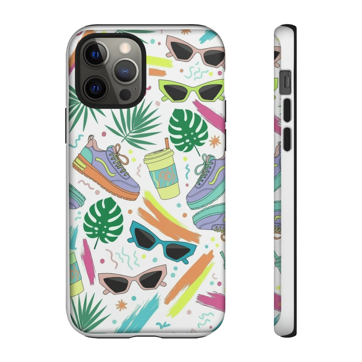 Tough Cases — Colorful Retro Sneakers & Sunglasses Phone Case