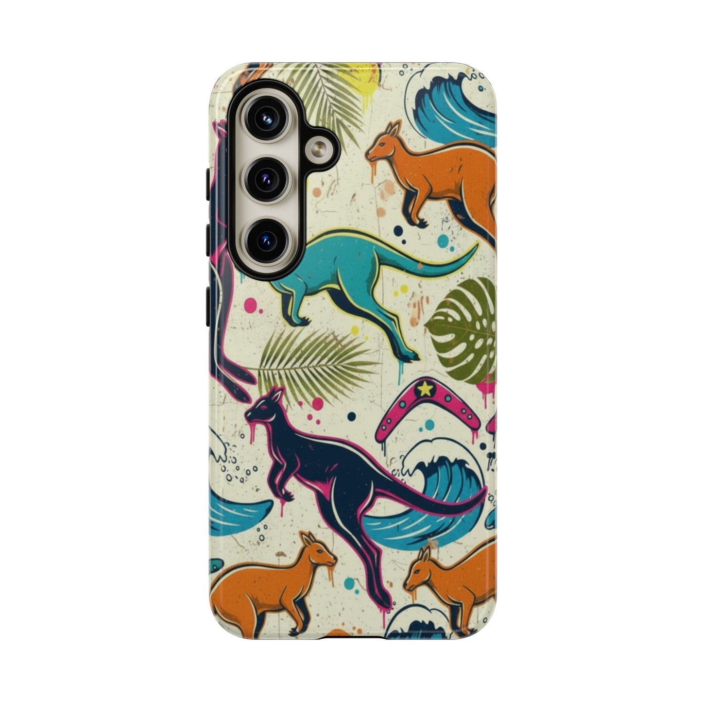 Tough Cases — Colorful Surfing Kangaroo Phone Case