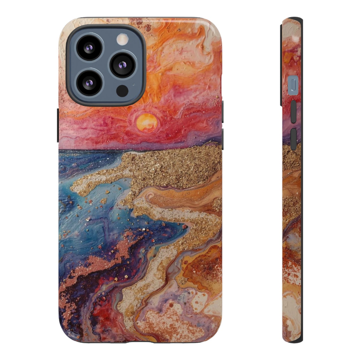 Sunset Coast Phone Case — Colorful Abstract Beach Art Tough Case