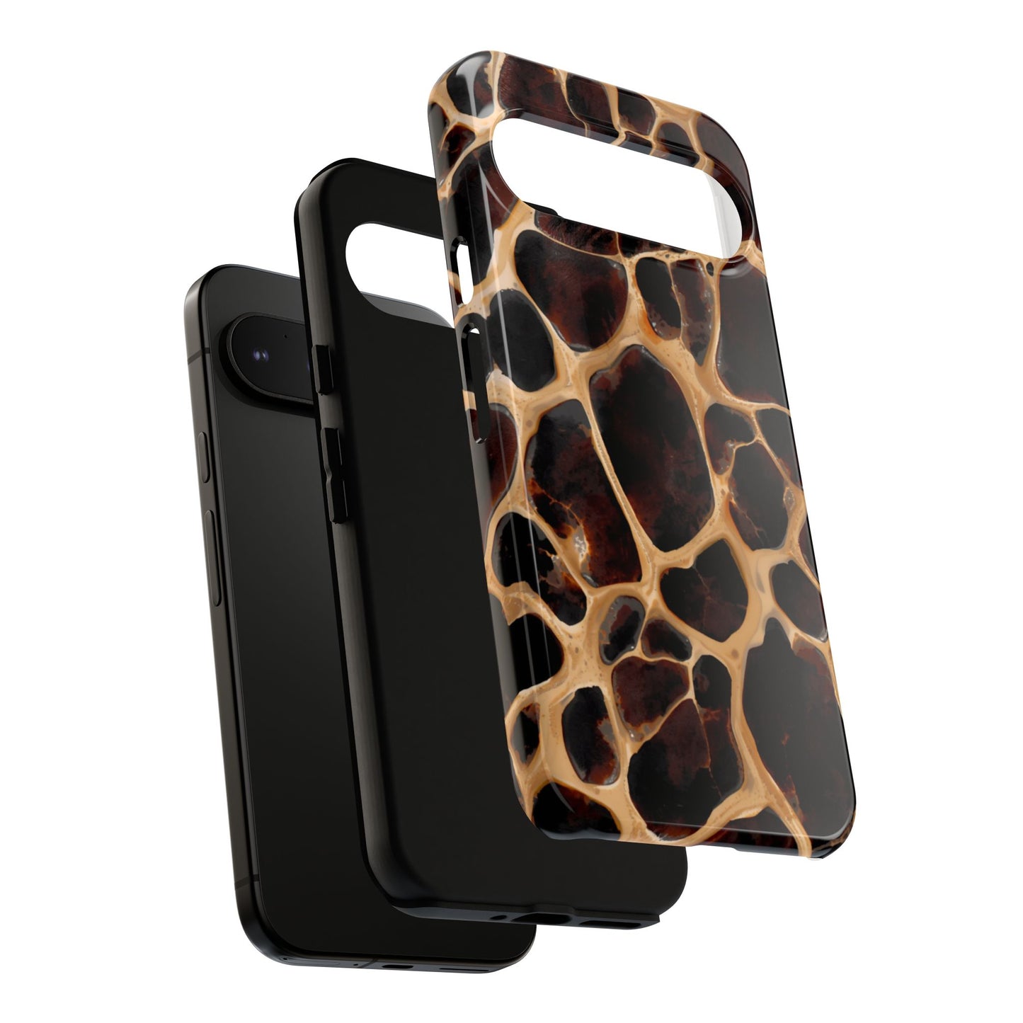 Phone Case — Brown Leather Dot Texture Rugged Protective Cover