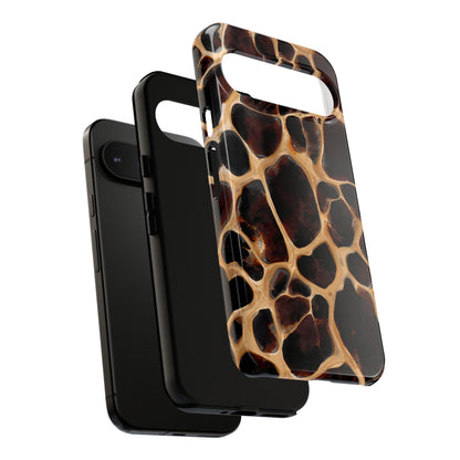 Phone Case — Brown Leather Dot Texture Rugged Protective Cover