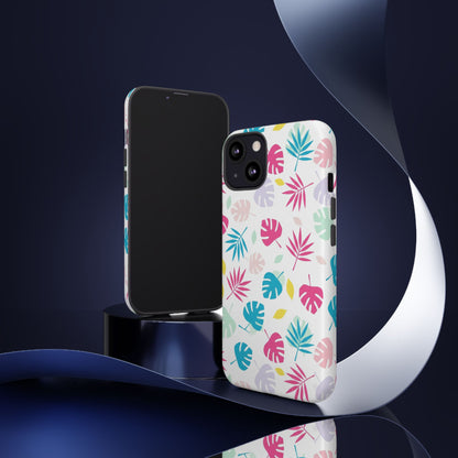 Tropical Leaf Phone Case — Colorful Pastel Monstera & Palm iPhone Case