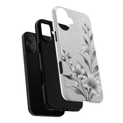 Floral Monochrome Phone Case — Elegant Black & White Lily Design